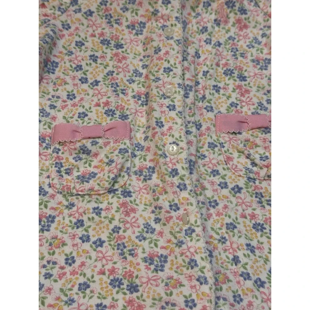 Ralph Lauren Romper 3M Pink Floral Peter Pan Classic Cottagecore Baby Girl Bows
